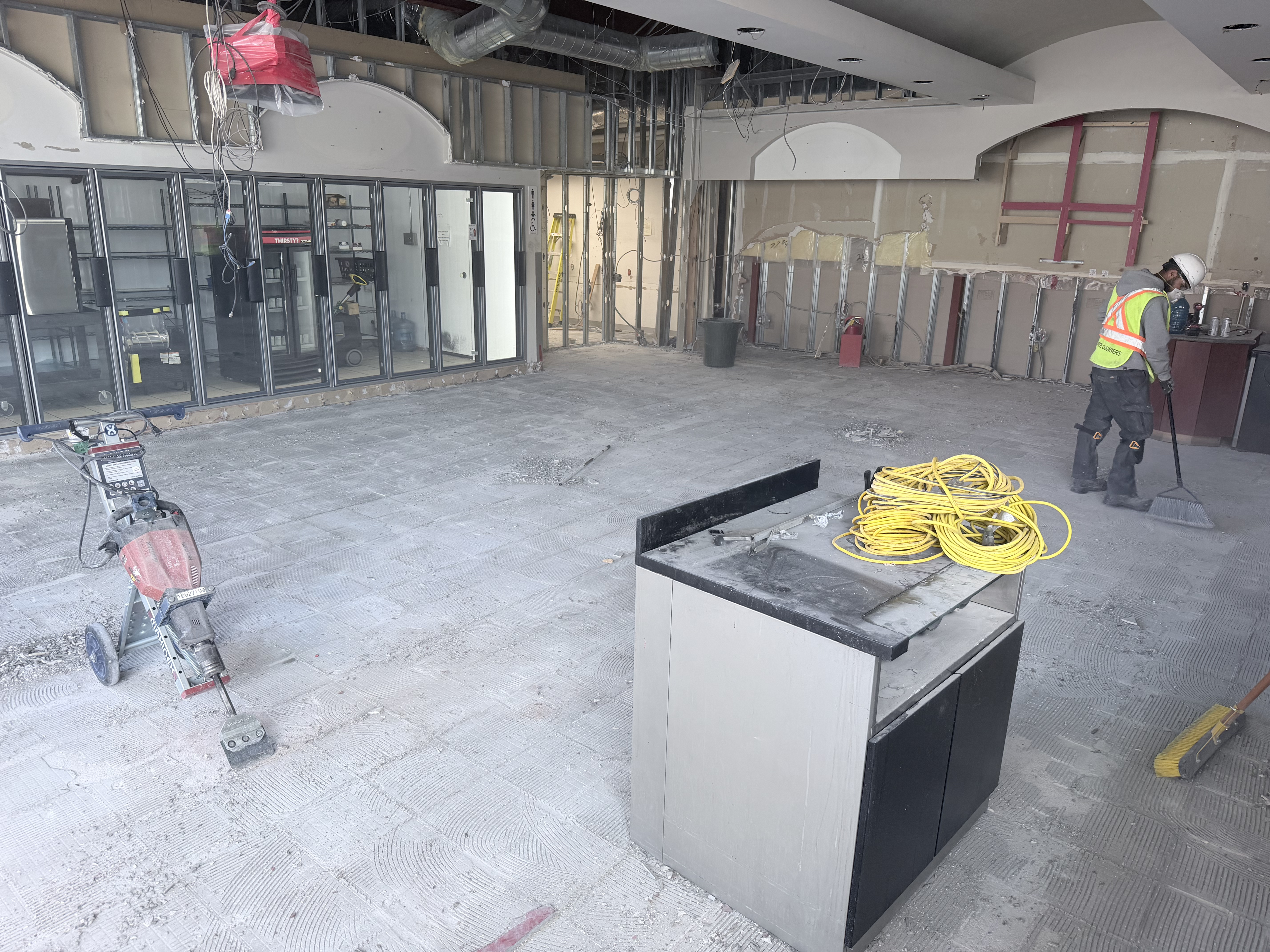 Selective interior demolition on a commercial site
